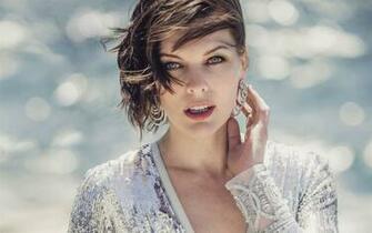 Actress Milla Jovovich Celebrity Sea Beautiful Portrait
