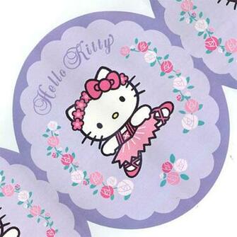 Wallpaper Border Features One Hello Kitty Purple Ballerina