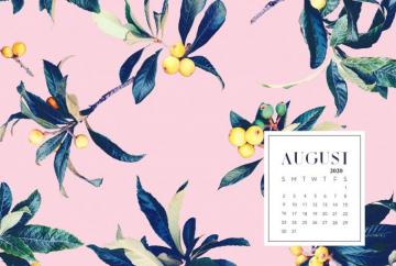 Floral August Calendar Wallpaper