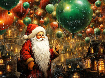 Kate Christmas Santa Balloon Backdrop For Photography