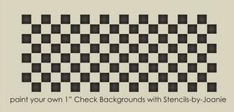 Primitive Country Stencil Check Background Squares Border Art