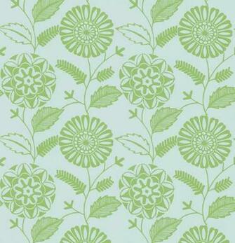 Resort Green Modern Floral Wallpaper Contemporary By