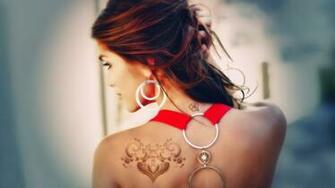Redhead Girl Back Tattoo HD Wallpaper