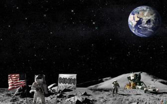 Astronaut Walking On The Moon For Your