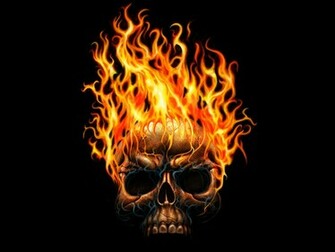 Flaming Skull Computer Wallpaper Cute