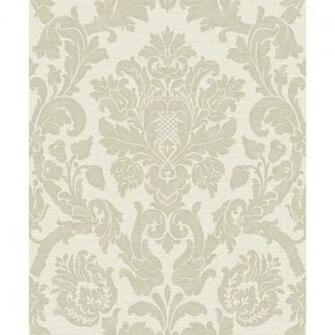 Kensington Cream Taupe Damask Wallpaper Gold Label By Grandeco V416