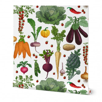 Spoonflower Peel Stick Wallpaper 6ft X 2ft Tomatoes Vegetable