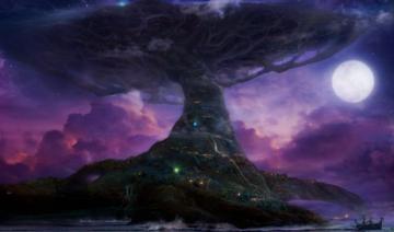 Purple Moon Teldrassil Video Games Trees World