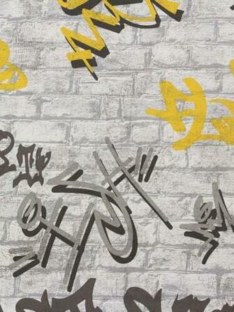 Wallpaper P S International Young Spirit Wall Grey Yellow