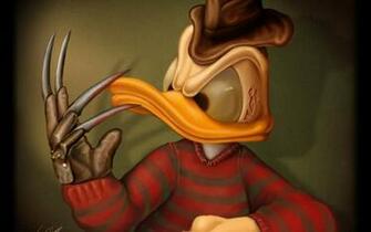 Duck Freddy Krueger Nightmare Dark Horror Monster Humor Wallpaper