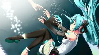 Hatsune Miku Headphones Water Saving Full HD 1080p Background