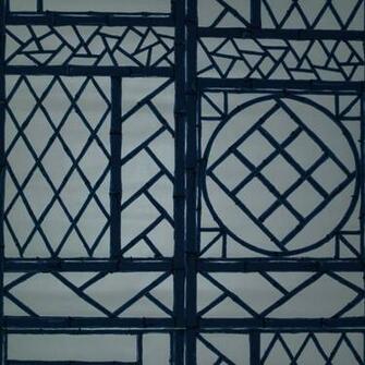 Blue Chinese Lattice Wallpaper Set Of Rolls