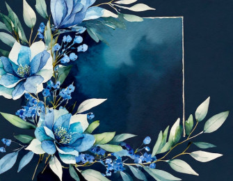 Navy Floral Background Image Wallpaper