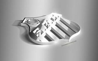Wallpaper Santos Fc 3d Steel Logo Futebol Clube