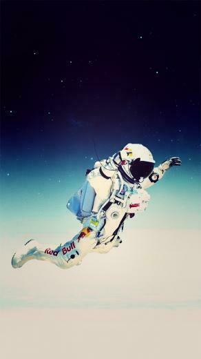 Jump From Space Red Bull Felix Baumgartner Illustration iPhone