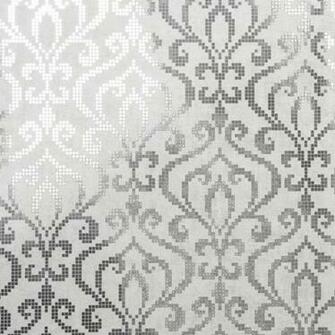 Silver Foil Mini Damask Wallpaper Bolt Contemporary