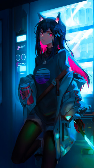Cyber Anime Girl 4k Sony Xperia X Xz Z5 Premium HD Wallpaper Image