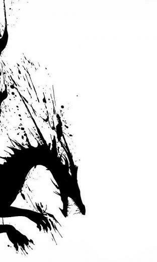 2d Dragon Black White Wallpaper