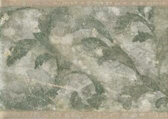 Gold Green Silver Leaf Molding Wallpaper Border Victorian