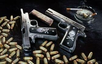 Wallpaper Guns Cigarette Cartridges Sleeve Ashtray Clip