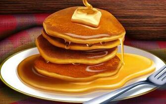 Pancakes With Syrup Clipart Wallpaper Image