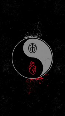 Heart Vs Brain Yin Yang iPhone Wallpaper