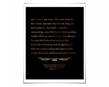 Amazon Fdr Inauguration Speech Gold Foil Print Background