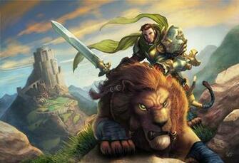 World Of Warcraft Wowcats Lions Warrior Men Armor Sword Castle Fantasy