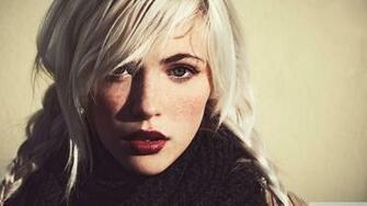 Girl White Hair And Dark Eyebrows 4k HD Desktop Wallpaper