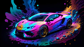 80s Anime Retro Color Paint Car By Bekreatifdesign