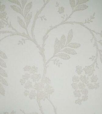 Oleander Wallpaper Climbing Floral In Silver On Light Grey