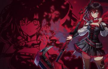 Wallpaper Girl Red Anime Art Rwby White Black Yellow
