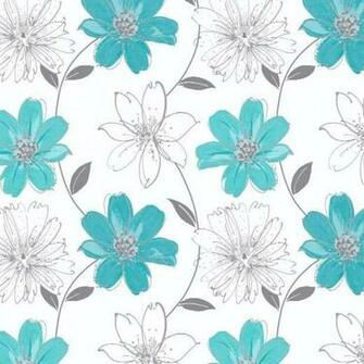 Home Aqua Blue Silver White Samba Motif Arthouse