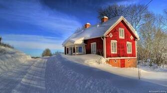 Winter Cottage Hq Wallpaper Desktop