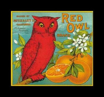 Red Owl Oranges Vintage Fruit Crate Labels Wallpaper Image