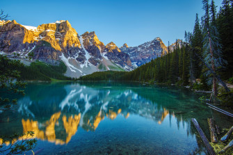 Mountain Forest Lake Reflection Morning Wallpaper HD