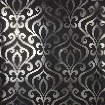 Charcoal Foil Mini Damask Wallpaper Swatch Contemporary