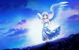 Wallpaper The Sky Girl Wings Angel Kanade Tachibana