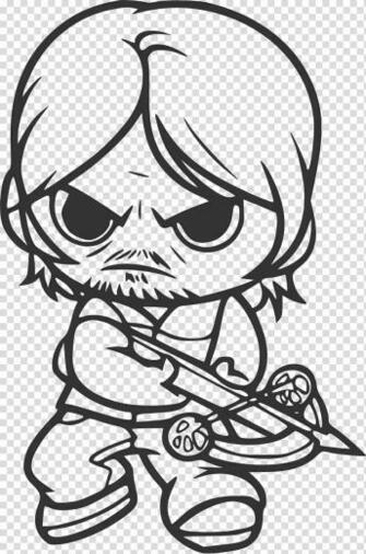 Michonne Daryl Dixon Coloring Book Drawing The Walking Dead