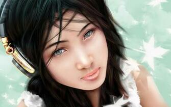 Girl In Ear Phones Wallpaper And Image Pictures
