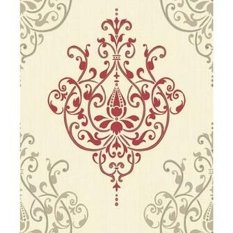 K2 Cassandra Textured Wallpaper Cream Red At Wilko