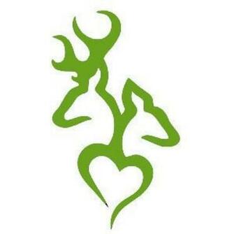 Browning Deer Head Heart Logo Style Decal Will Come In Lime Green