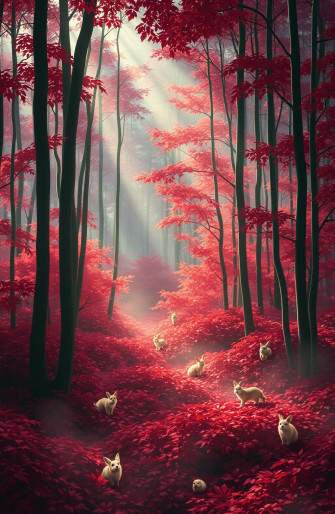 Red Forest Wallpaper