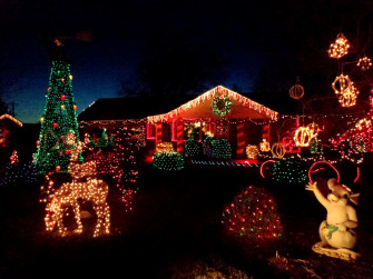 House Decorated With Christmas Lights Picture Photograph