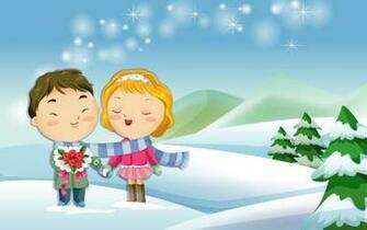 Cartoon Winter Love HD Wallpaper High Definition