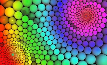 Millions Of Colorful Balls Rainbow On The Wall