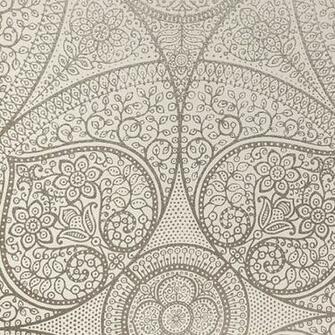 Wallpaper Modern Designer Paisley Pearl And White