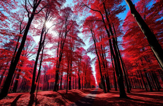 Red Forest Wallpaper