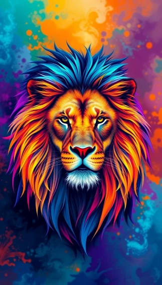 Colorful Lion Wallpaper