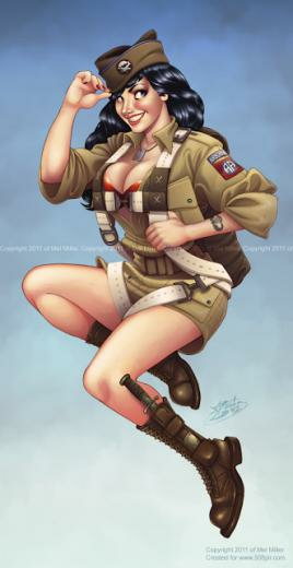 Javadoodle Art By Mel B 82nd Airborne Girl